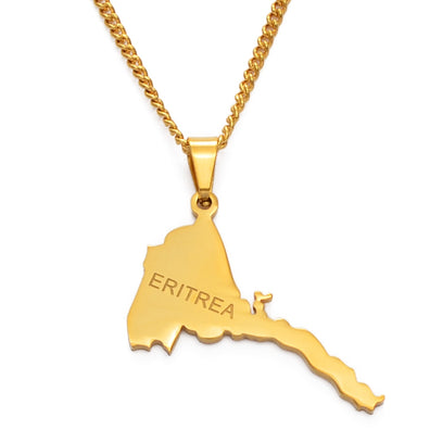 Collana carta Eritrea colore oro